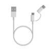 CABLE USB 2-EN-1 MICRO USB A TIPO C 100CM BLANCO - Imagen 2